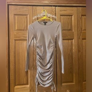 Forever 21 Light Brown Ruched Bodycon Style Dress